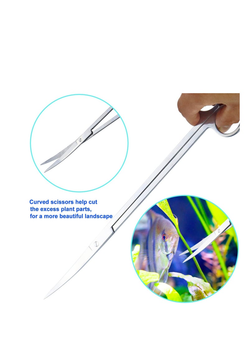 4 in 1 Tweezers Scissors Spatula Scrapers Tool Set, Aquarium Aquascape Tools Kit, Anti-Rust Aquatic Plant Tool, Suitable for Fish Tank Cleaning Kit - Image 5